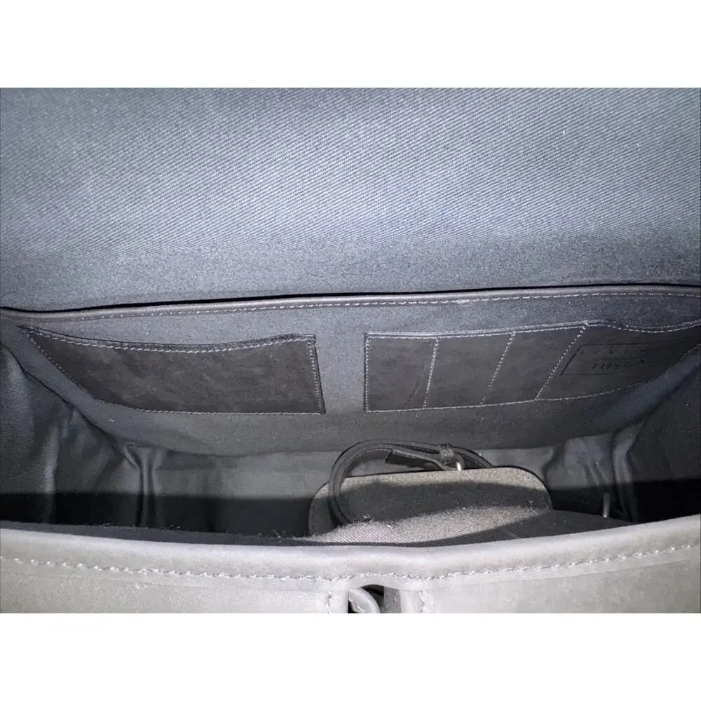 Tusting Clipper Leather Messenger Briefcase Black Bag Handmade In England